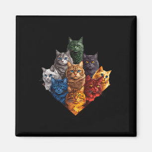 Imán Fun Color Gatos Equipo De Arte Para Gato Mamá Papá