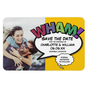 Imán Fun colorida foto de WHAM Save the Date