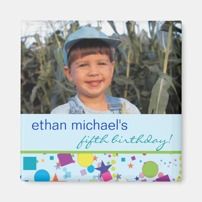 Imán Fun Confetti Birthday Photo Magnet (Frente)
