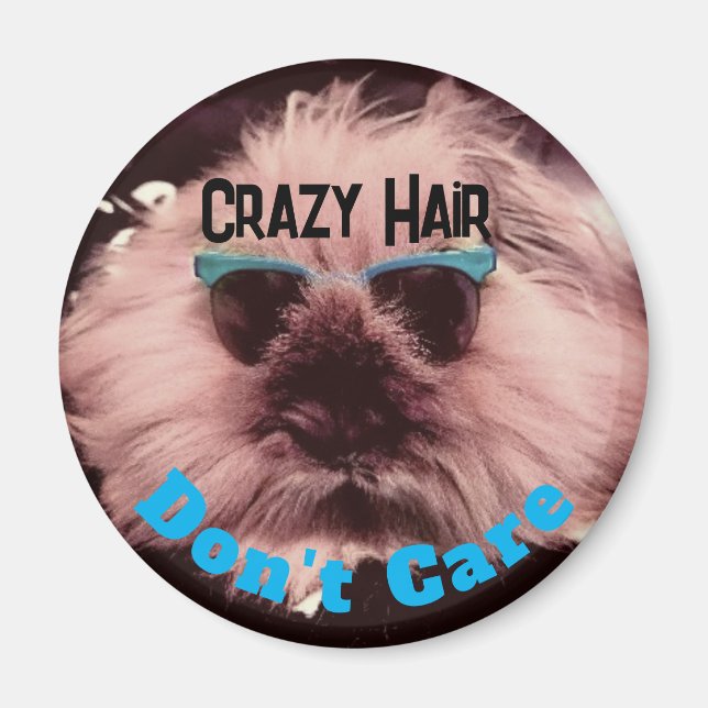 Imán Fun Crazy Hair Round Magnet (Frente)