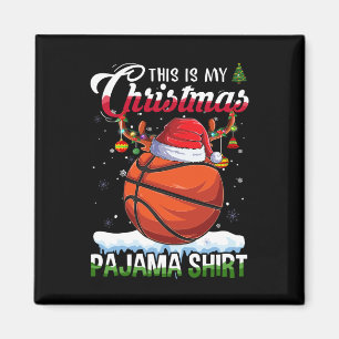 Imán Fun Deporte De Baloncesto Navidad Este Es Mi Navid