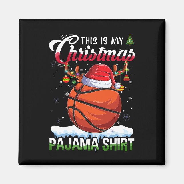 Imán Fun Deporte De Baloncesto Navidad Este Es Mi Navid (Frente)