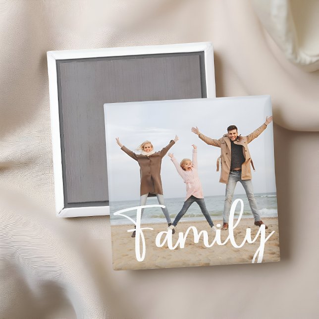 Imán Fun Family Photo Modern Cool Typography Magnet (Subido por el creador)