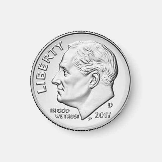 Imán Fun Faux Dime Coin Refrigerator Magnet (Frente)
