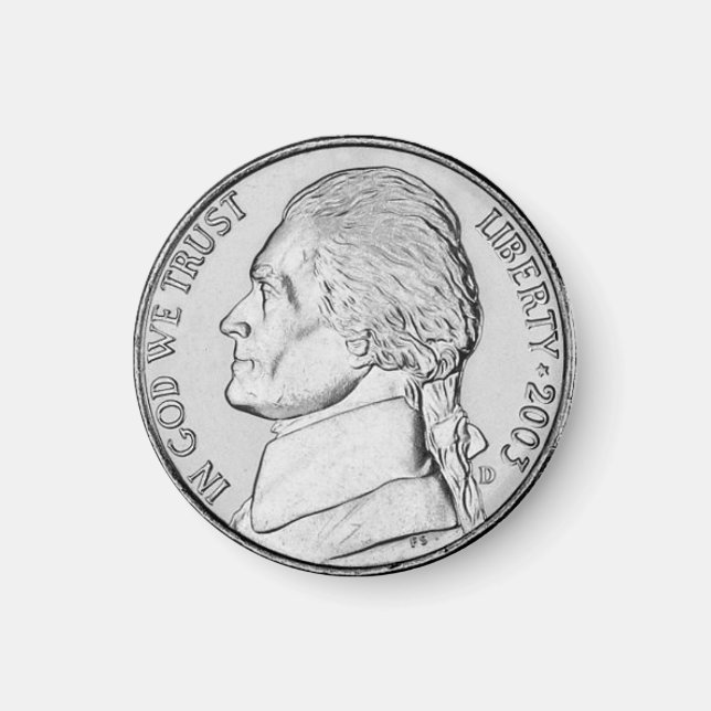 Imán Fun Faux Nickel Coin Refrigerator Magnet (Frente)