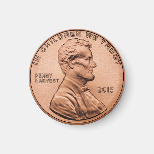 Imán Fun Faux Penny Coin Refrigerator Magnet