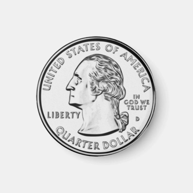 Imán Fun Faux Quarter Coin Refrigerator Magnet (Frente)