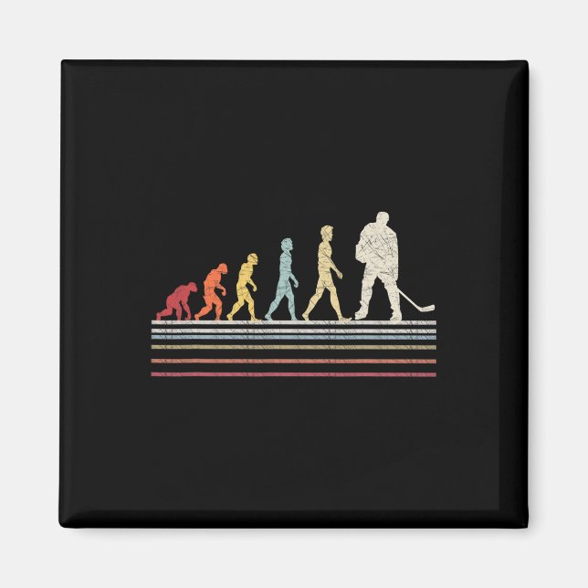 Imán Fun Field Hockey Evolución Del Hombre Vint Retro (Frente)