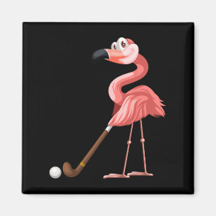 Imán Fun Flamingo Flamingo Flamingo Jugando Hockey