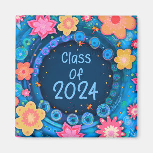 Imán Fun Floral Girlie Clase de 2024 Inespiritividad