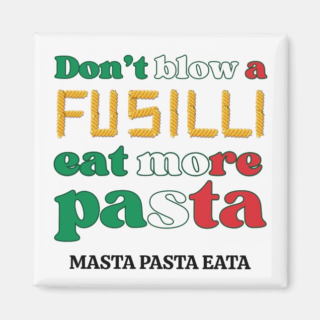 Imán Fun Fusilli Pasta NO BLOQUEA A FUSILLI Italia (Frente)