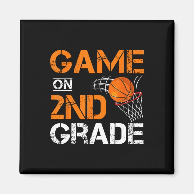 Imán Fun Games On Second Grado Basketball First Day Of (Frente)