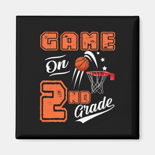 Imán Fun Games On Second Grado Basketball First Day Of (Frente)