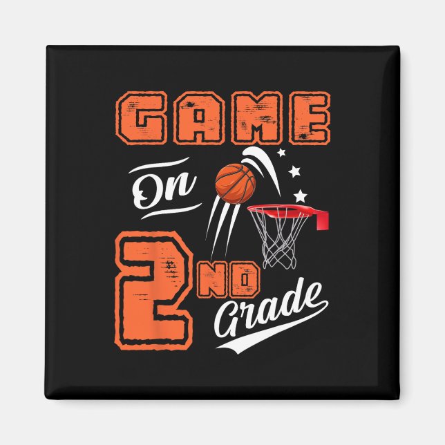 Imán Fun Games On Second Grado Basketball First Day Of (Frente)