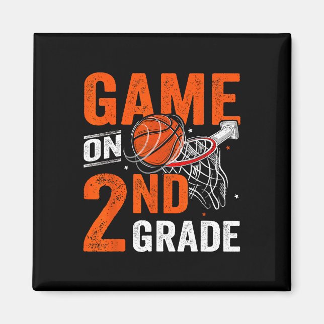 Imán Fun Games On Second Grado Basketball First Day Of (Frente)