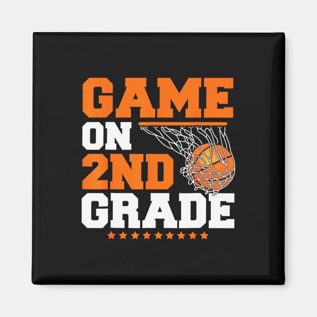 Imán Fun Games On Second Grado Basketball First Day Of (Frente)