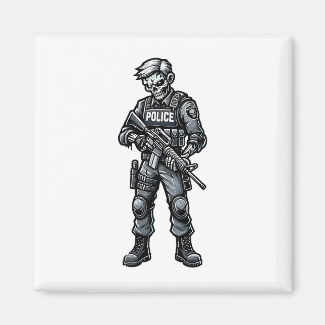 Imán Fun Halloween Tactical Zombie Asombrosa Oficina de (Frente)