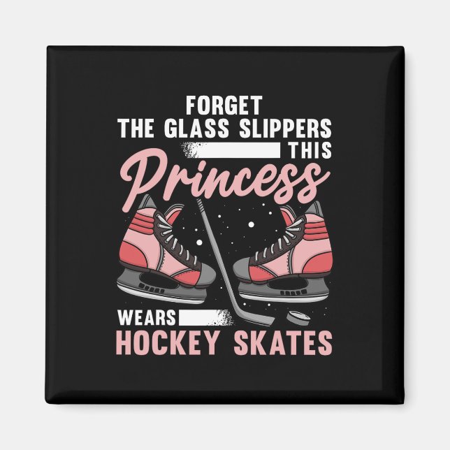 Imán Fun Ice Hockey Arte Para Mujeres Chicas Jugar Hock (Frente)