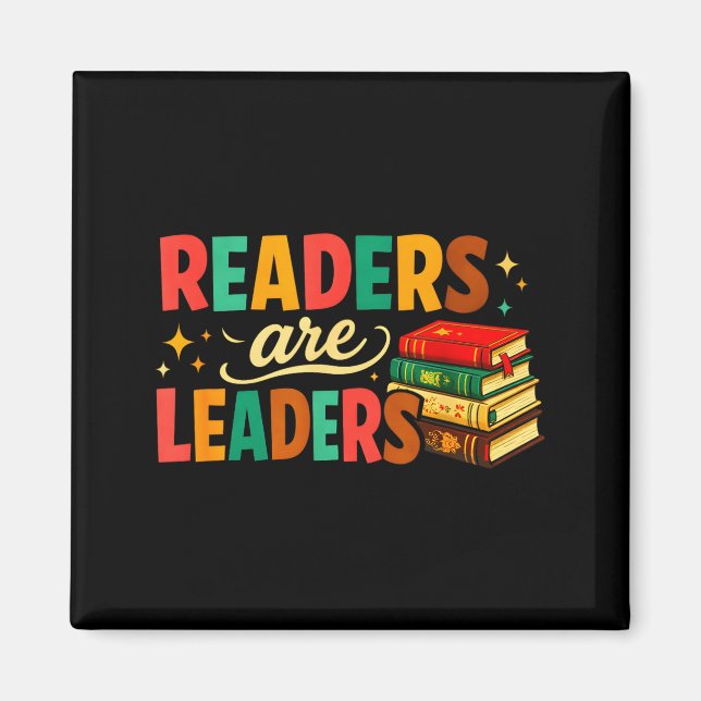 Imán Fun inspiring readers are leaders book lovers (Frente)