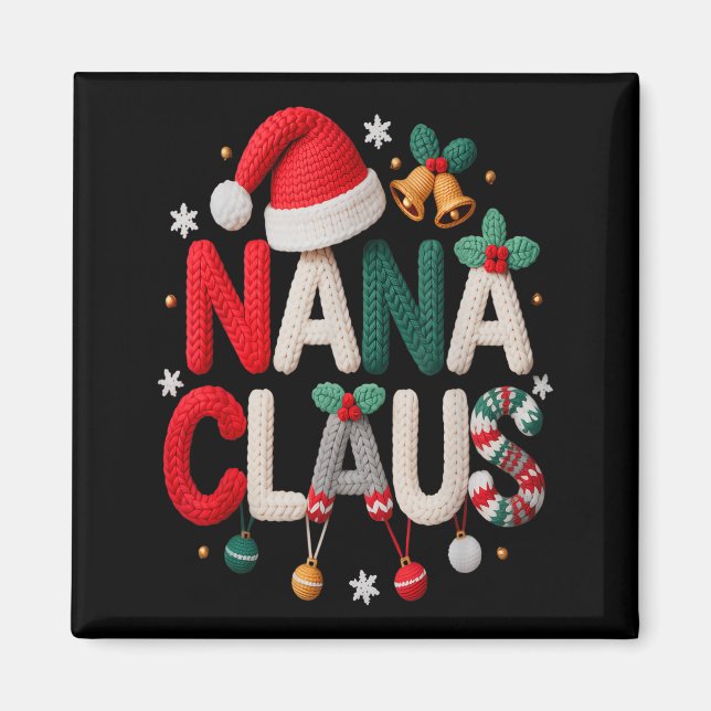 Imán Fun Nana Claus Santa Claus Grandma Family Matching (Frente)