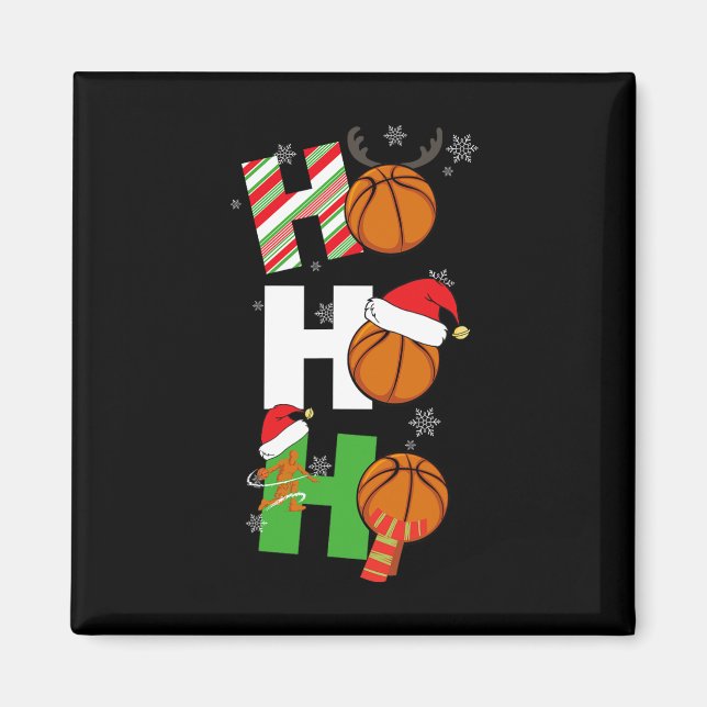 Imán Fun Navidades Baloncesto Pajamas Jugador coincidie (Frente)