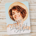 Imán Fun Personalizado moderno de Guay Fun Photo Birthd<br><div class="desc">El diseño es moderno y sencillo. Añade una foto personalizado de la celebración de cumpleaños y agrega su nombre.</div>