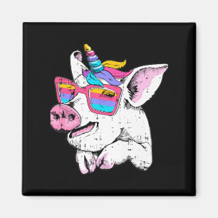 Imán Fun Pig Piglet Unicornio Glasses Cun Farm Hall