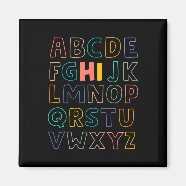 Imán Fun Pre K Kindergarten Hi Alphabet De Vuelta A La  (Frente)