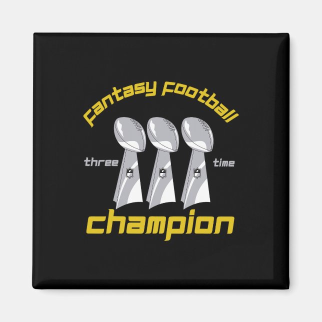 Imán Fun Three Time Fantasy Football League Champion Tr (Frente)