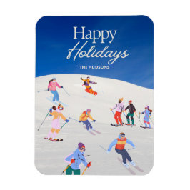 Imán Fun Trendy Happy Holidays Ski Resort