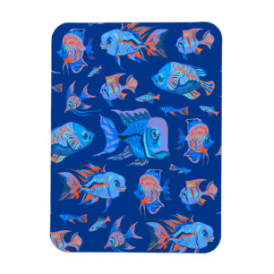 Imán Fun tropical fishes on blue