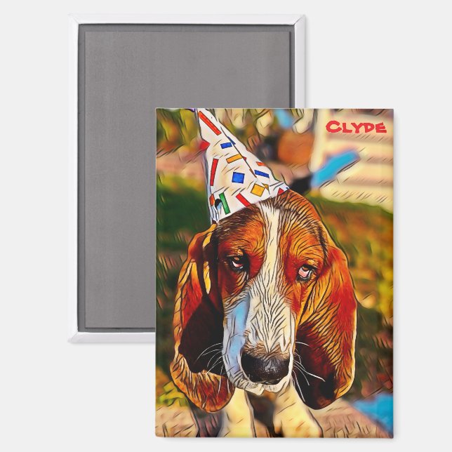 Imán Fun Unique Custom Clyde Dog  (Anverso/Reverso)