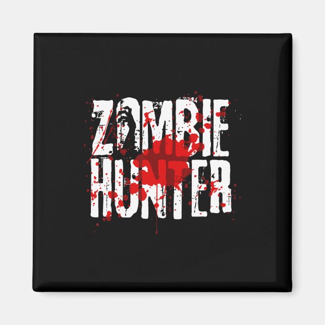 Imán Fun Zombie Hunter Diseño Para Niños Chicas Hallowe (Frente)
