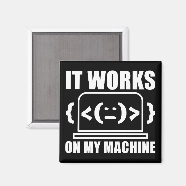 Imán Funciona con mi programador y codificador divertid (Anverso/Reverso)