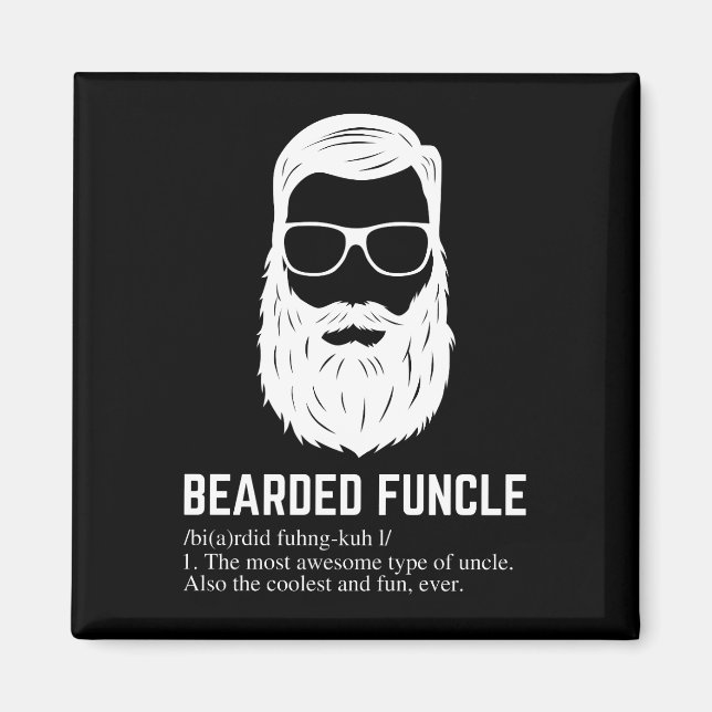 Imán Funcle con barba Funcle Funny Uncle Definition (Frente)