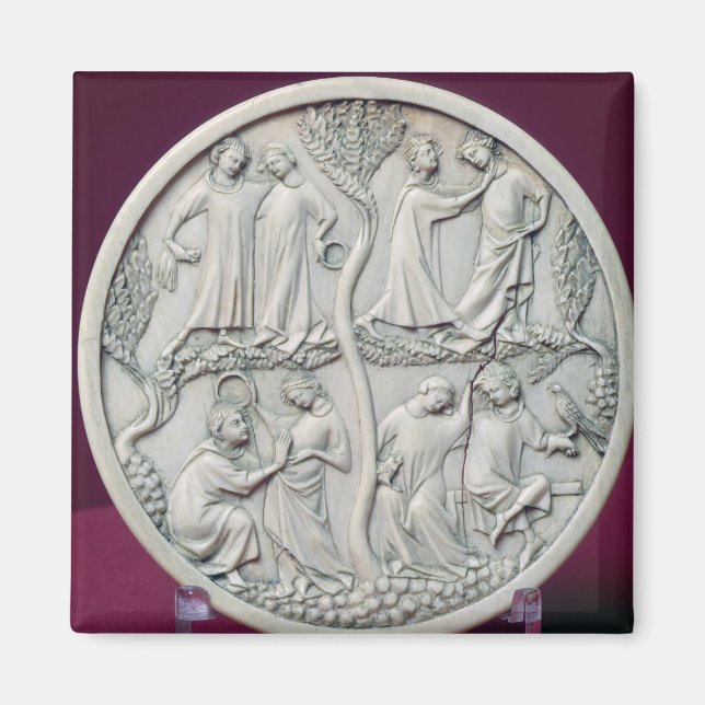 Imán Funda espejo que representa escenas corteses, c.13 (Frente)