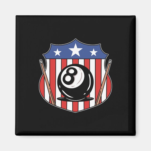 Imán Fundido 8 Ball Billiard Pool Player Eight Ball Bil (Frente)
