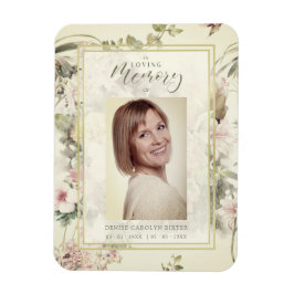 Imán Funeral conmemorativo romántico floral