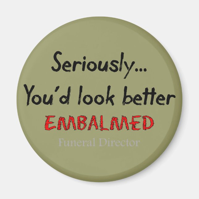 Imán Funeral Director/Mortician Funny Hearse Design (Frente)