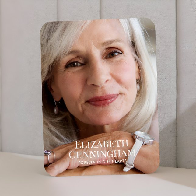 Imán Funeral Memorial Classic Simple Photo Card (Subido por el creador)