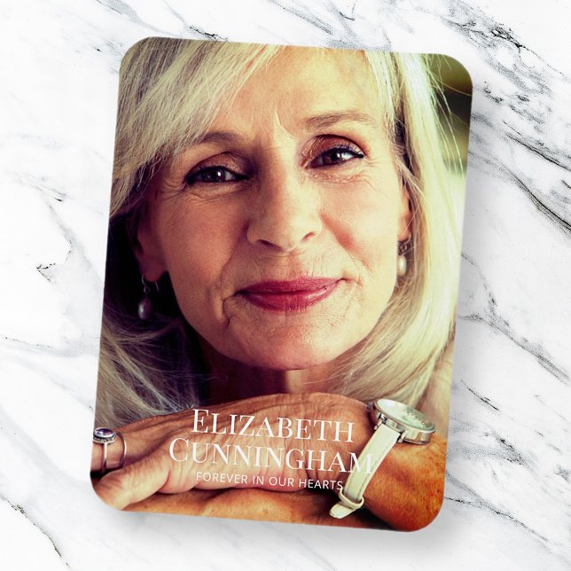 Imán Funeral Memorial Classic Simple Photo Card (Subido por el creador)