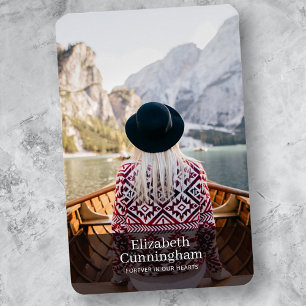 Imán Funeral Memorial Simple - Tarjeta fotográfica mod