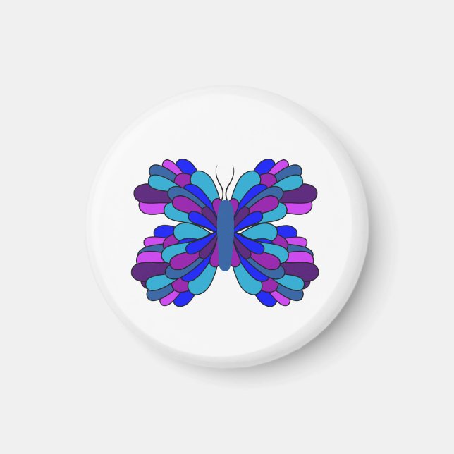 Imán Funky Blue Butterfly Magnet (Frente)