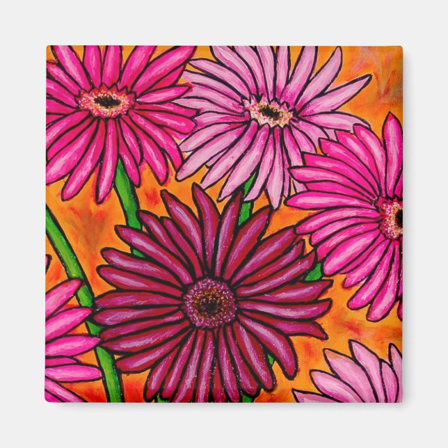 Imán Funky Floral Gerber Daisy Magnet (Frente)