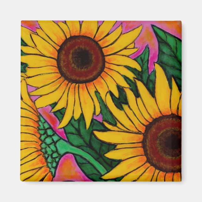 Imán Funky Floral Sunflower Magnet (Frente)