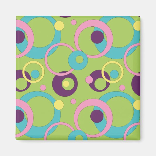 Imán Funky Green Circles Magnet (Frente)