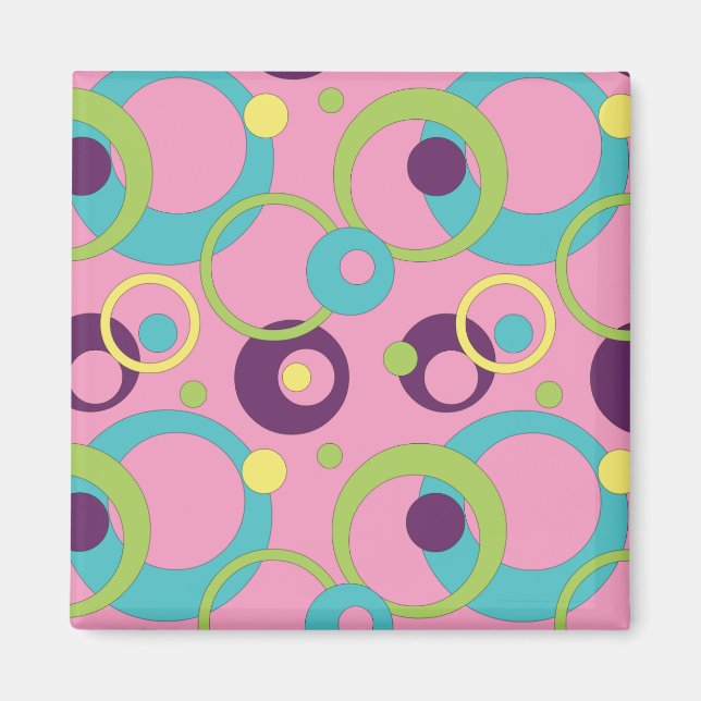 Imán Funky Pink Circles Magnet (Frente)