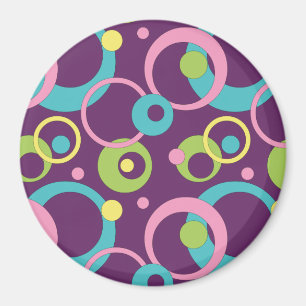 Imán Funky Purple Circles Magnet
