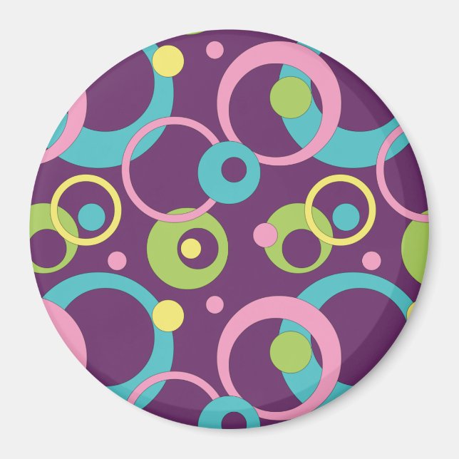 Imán Funky Purple Circles Magnet (Frente)