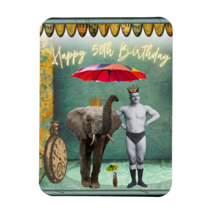 Imán Funky Vintage Strongman 50 cumpleaños